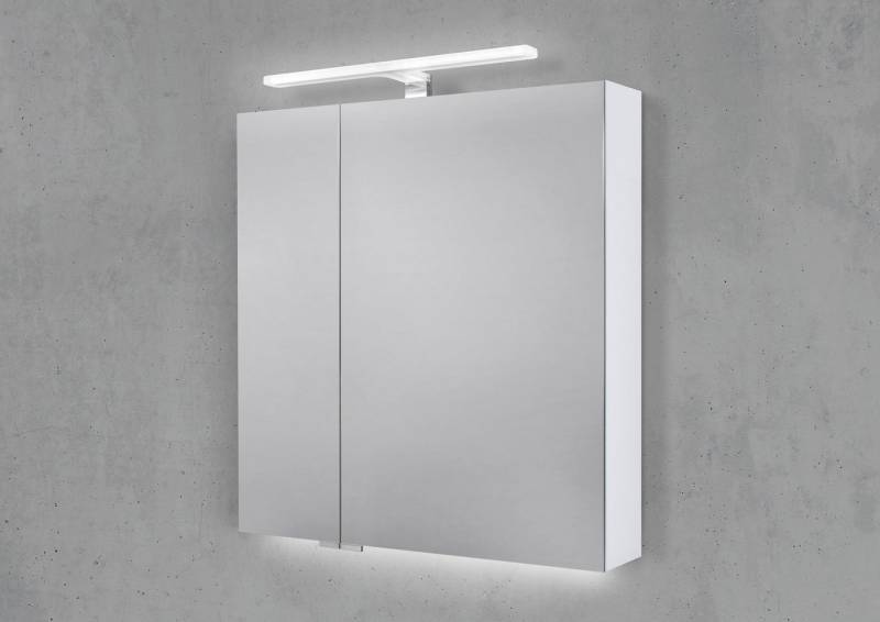 Intarbad Badezimmerspiegelschrank Spiegelschrank 70 cm mit MULTI LED Acryl Aufsatzleuchte von Intarbad