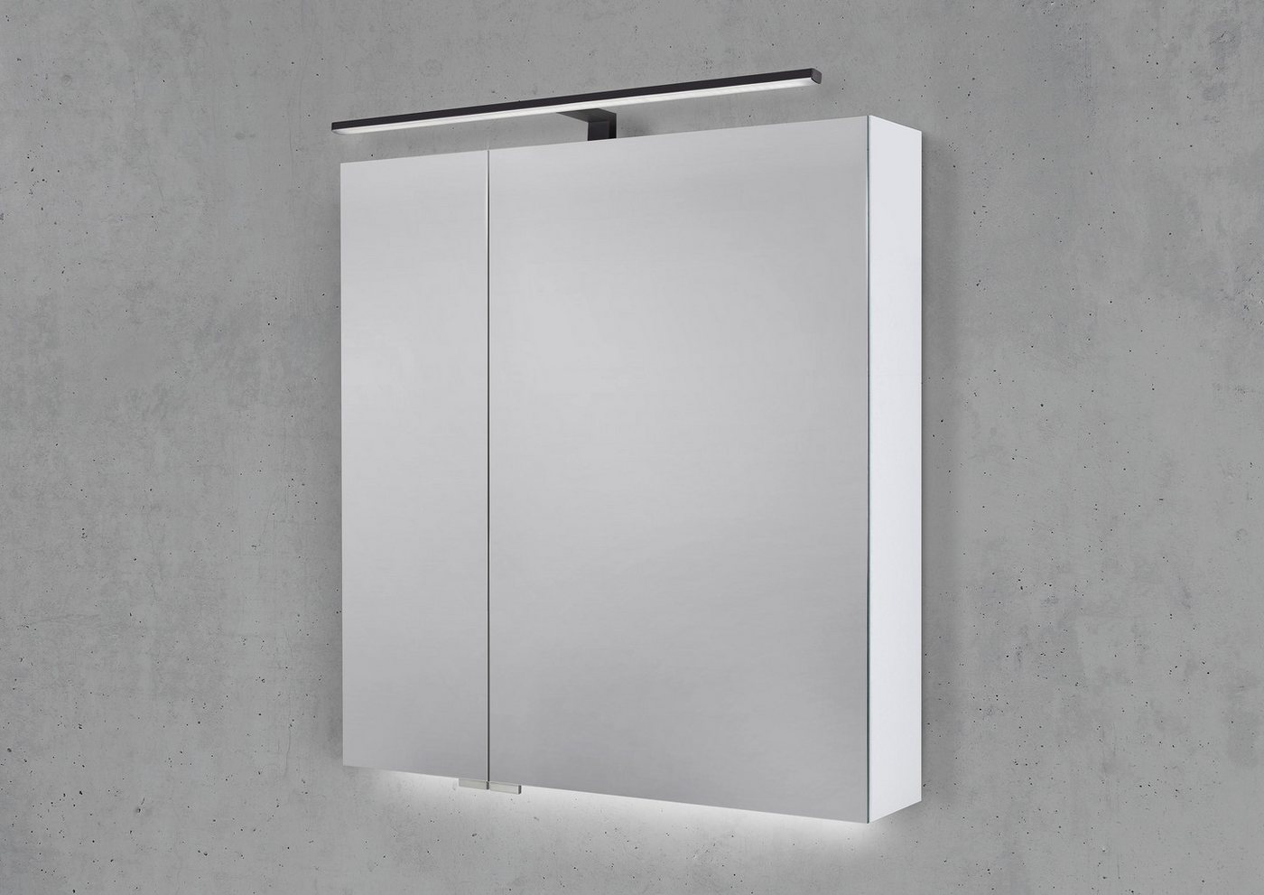 Intarbad Badezimmerspiegelschrank Spiegelschrank 70 cm mit MULTI LED Aufsatzleuchte, Doppelspiegeltüren Intarbad Badezimmerspiegelschrank Spiegelschrank 70 cm mit MULTI LED Aufsatzleuchte, Doppelspiegeltüren von Intarbad