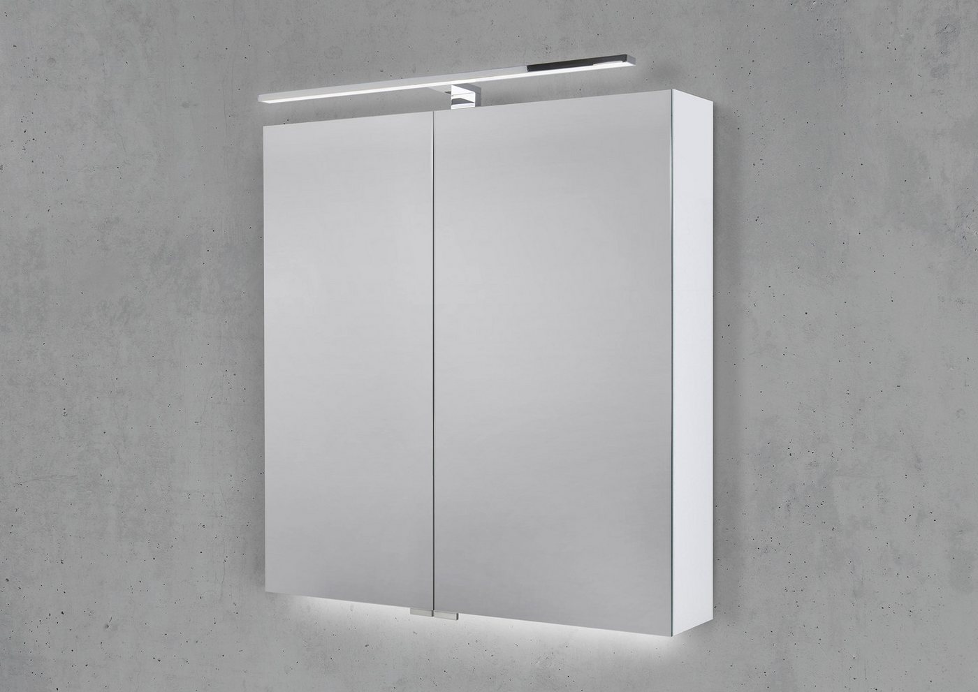 Intarbad Badezimmerspiegelschrank 70 cm mit MULTI Light LED Chrom Beleuchtung Waschtisch von Intarbad
