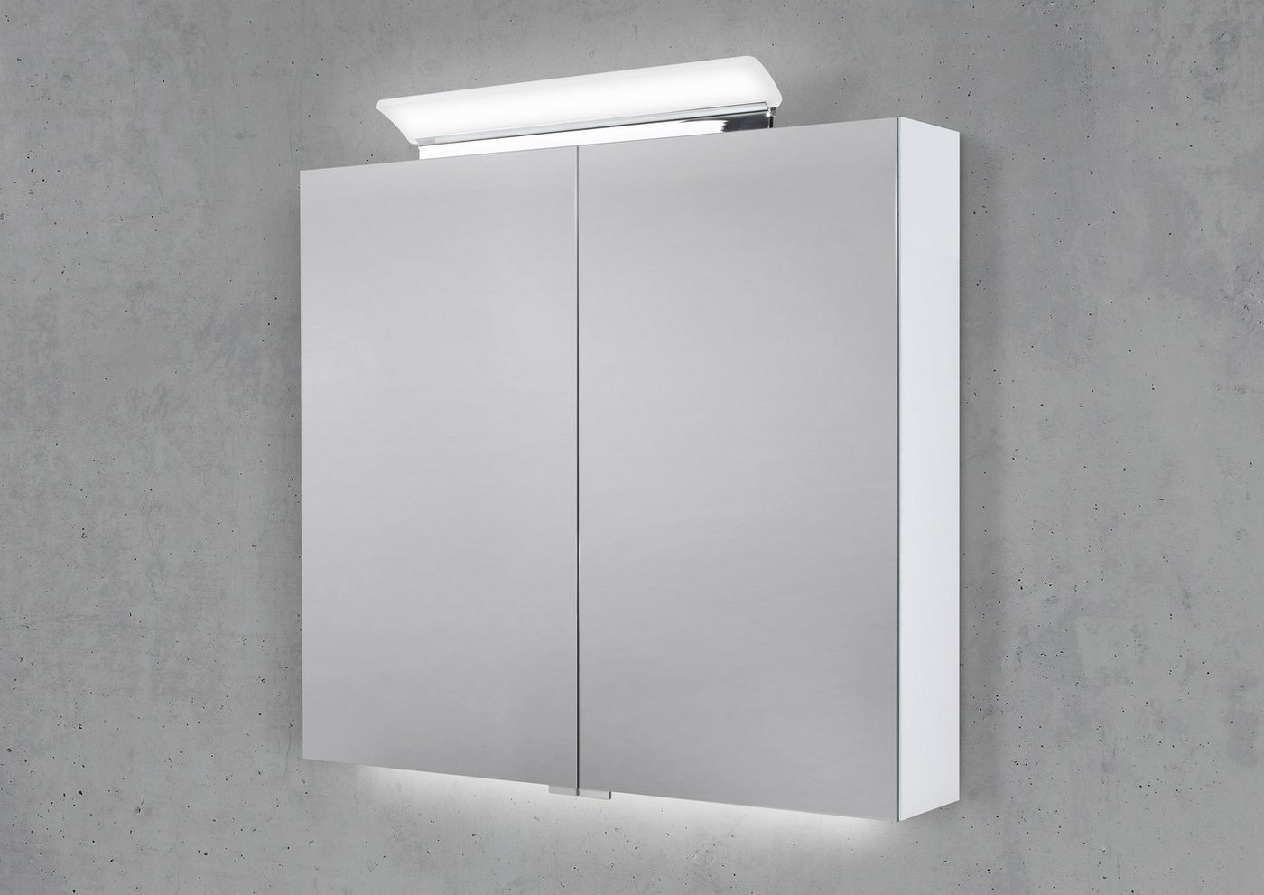 Intarbad Badezimmerspiegelschrank Spiegelschrank 80 cm LED Acryl Aufsatzleuchte doppelseitig verspiegelt Intarbad Badezimmerspiegelschrank Spiegelschrank 80 cm LED Acryl Aufsatzleuchte doppelseitig verspiegelt von Intarbad