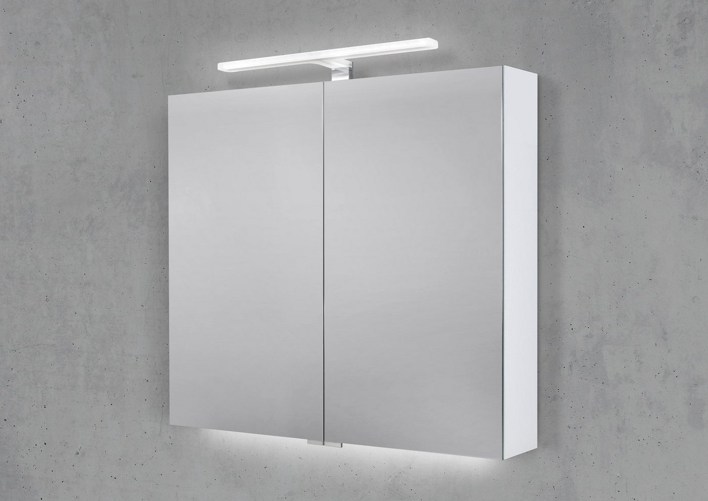 Intarbad Badezimmerspiegelschrank Spiegelschrank 80 cm mit MULTI LED Acryl Aufsatzleuchte Intarbad Badezimmerspiegelschrank Spiegelschrank 80 cm mit MULTI LED Acryl Aufsatzleuchte von Intarbad