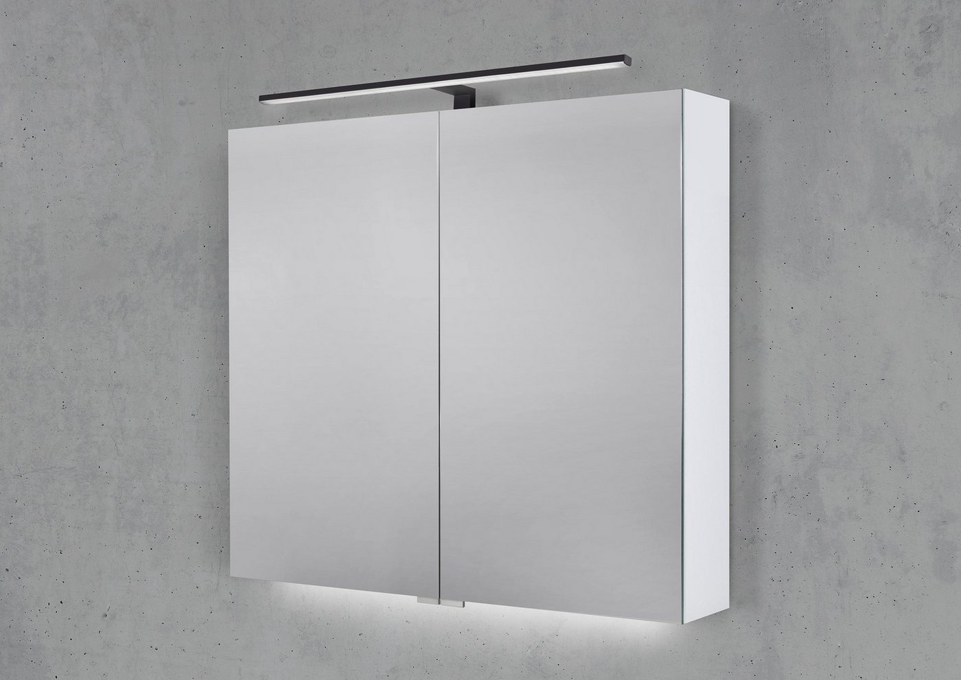 Intarbad Badezimmerspiegelschrank Spiegelschrank 80 cm mit MULTI LED Aufsatzleuchte Halifax Eiche Natur Intarbad Badezimmerspiegelschrank Spiegelschrank 80 cm mit MULTI LED Aufsatzleuchte Halifax Eiche Natur von Intarbad