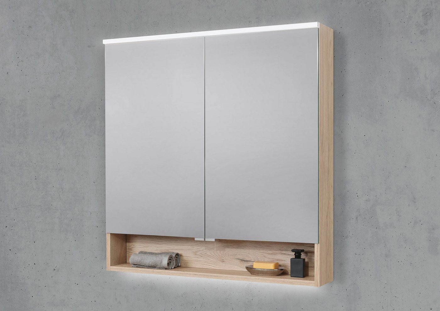 Intarbad Badezimmerspiegelschrank Spiegelschrank 80 cm mit offenem Fach integrierte MULTI Light LED Intarbad Badezimmerspiegelschrank Spiegelschrank 80 cm mit offenem Fach integrierte MULTI Light LED von Intarbad