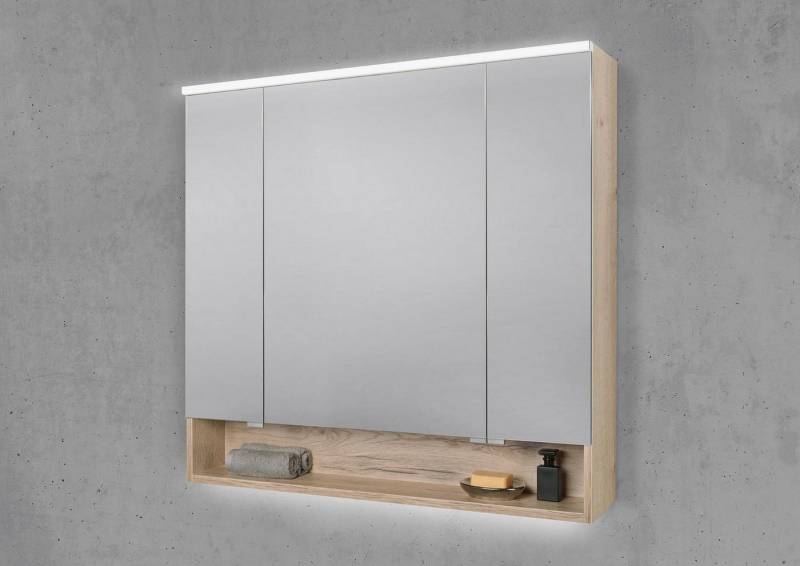 Intarbad Badezimmerspiegelschrank Spiegelschrank 90 cm 3 türig mit offenem Fach mit integrierter MULTI Intarbad Badezimmerspiegelschrank Spiegelschrank 90 cm 3 türig mit offenem Fach mit integrierter MULTI von Intarbad
