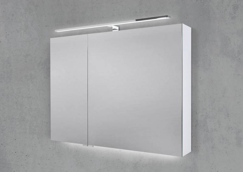 Intarbad Badezimmerspiegelschrank Spiegelschrank 90 cm mit LED Chrom Beleuchtung Doppelspiegeltüren Weiß Intarbad Badezimmerspiegelschrank Spiegelschrank 90 cm mit LED Chrom Beleuchtung Doppelspiegeltüren Weiß von Intarbad