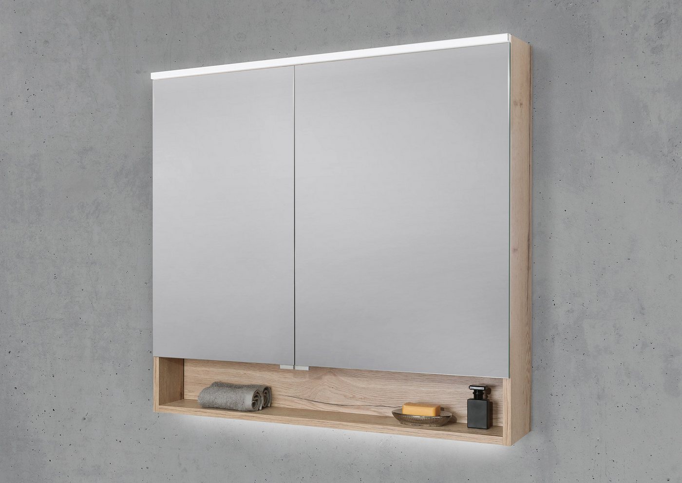 Intarbad Badezimmerspiegelschrank Spiegelschrank 90 cm mit offenem Fach integrierte MULTI Light LED Intarbad Badezimmerspiegelschrank Spiegelschrank 90 cm mit offenem Fach integrierte MULTI Light LED von Intarbad