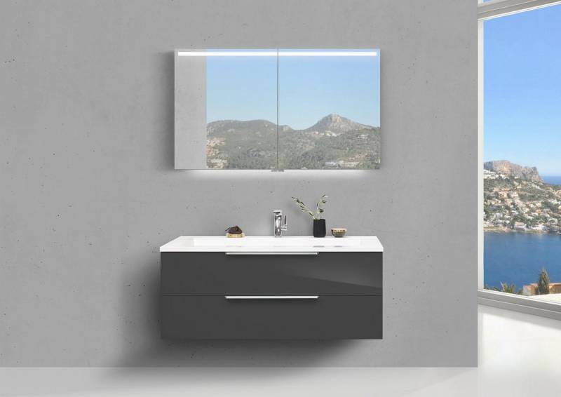 Intarbad Badmöbel-Set Badmöbel CUBO 120 cm Waschbecken Evermite, mit Unterschrank und Led Intarbad Badmöbel-Set Badmöbel CUBO 120 cm Waschbecken Evermite, mit Unterschrank und Led von Intarbad