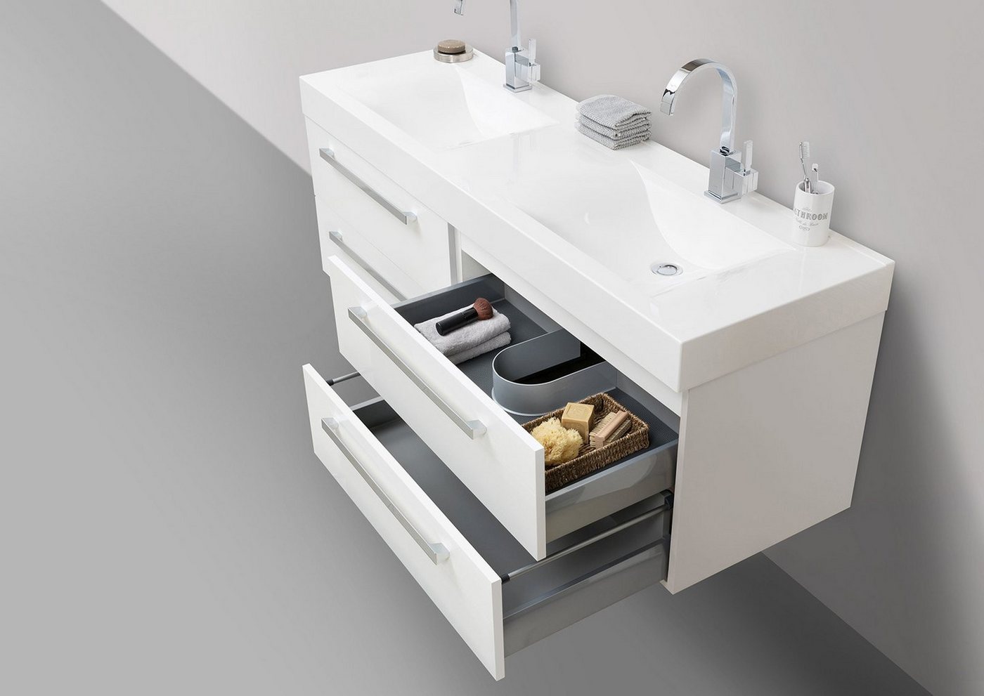 Intarbad Badmöbel-Set Badmöbel Doppelwaschtisch 160 cm Evermite mit Unterschrank, Intarbad Intarbad Badmöbel-Set Badmöbel Doppelwaschtisch 160 cm Evermite mit Unterschrank, Intarbad von Intarbad