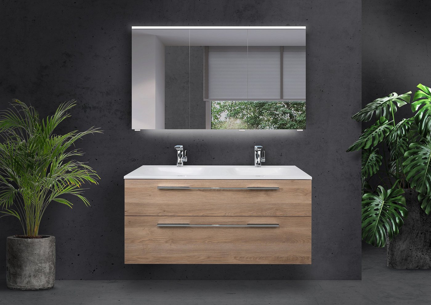 Intarbad Badmöbel-Set Badmöbel Modica 120 cm Doppelwaschtisch, mit Unterschrank und Multi Intarbad Badmöbel-Set Badmöbel Modica 120 cm Doppelwaschtisch, mit Unterschrank und Multi von Intarbad