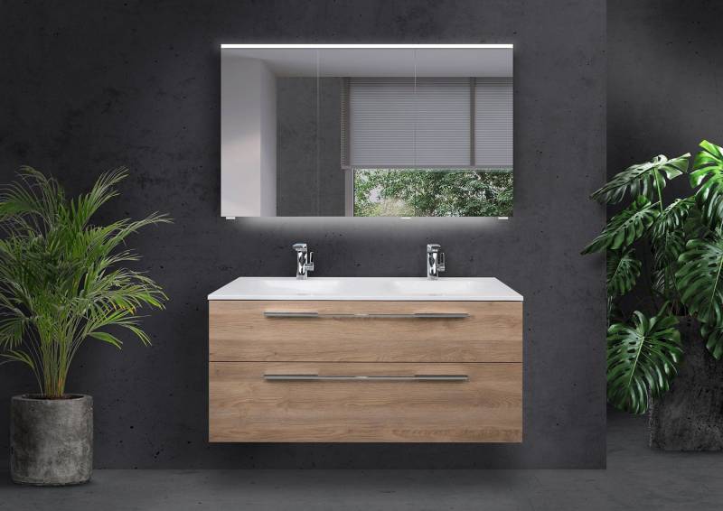 Intarbad Badmöbel-Set Badmöbel Modica 120 cm Doppelwaschtisch, mit Unterschrank und Multi Intarbad Badmöbel-Set Badmöbel Modica 120 cm Doppelwaschtisch, mit Unterschrank und Multi von Intarbad