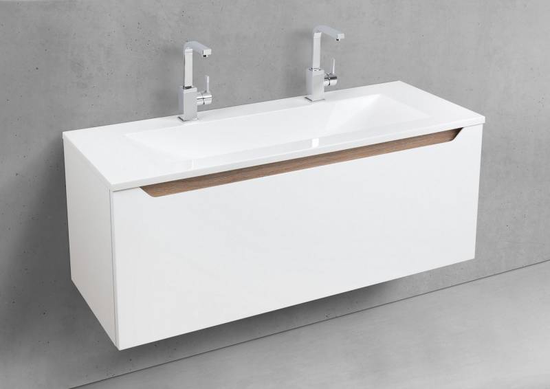 Intarbad Badmöbel-Set Badmöbel Monza 120 cm Doppelwaschtisch, weiß hochglanz Anthrazit Intarbad Badmöbel-Set Badmöbel Monza 120 cm Doppelwaschtisch, weiß hochglanz Anthrazit von Intarbad