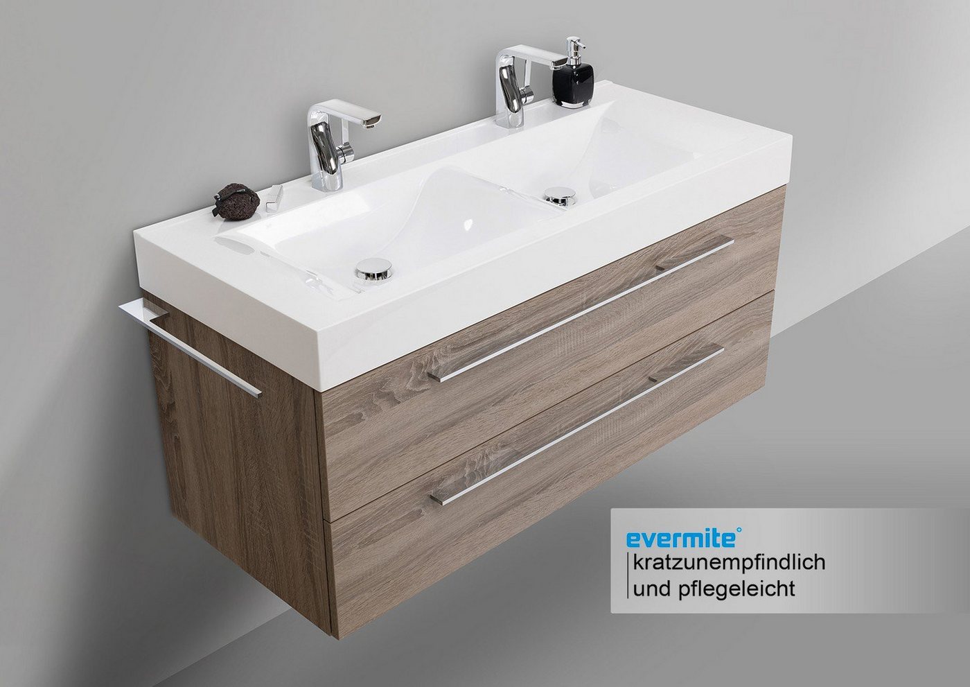 Intarbad Badmöbel-Set Badmöbel SALERNO 2.0 Doppelwaschtisch Evermite mit Unterschrank 120 cm Intarbad Badmöbel-Set Badmöbel SALERNO 2.0 Doppelwaschtisch Evermite mit Unterschrank 120 cm von Intarbad