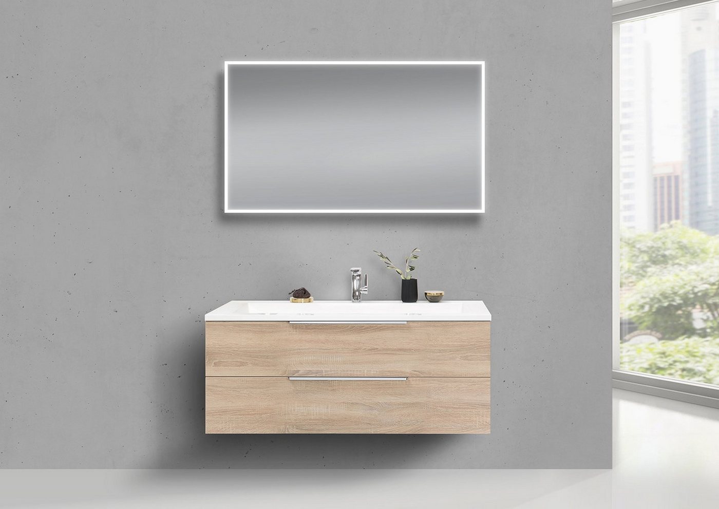 Intarbad Badmöbel-Set Badmöbel Set CUBO 1200 mm Waschtisch Evermite, Unterschrank und LED Intarbad Badmöbel-Set Badmöbel Set CUBO 1200 mm Waschtisch Evermite, Unterschrank und LED von Intarbad