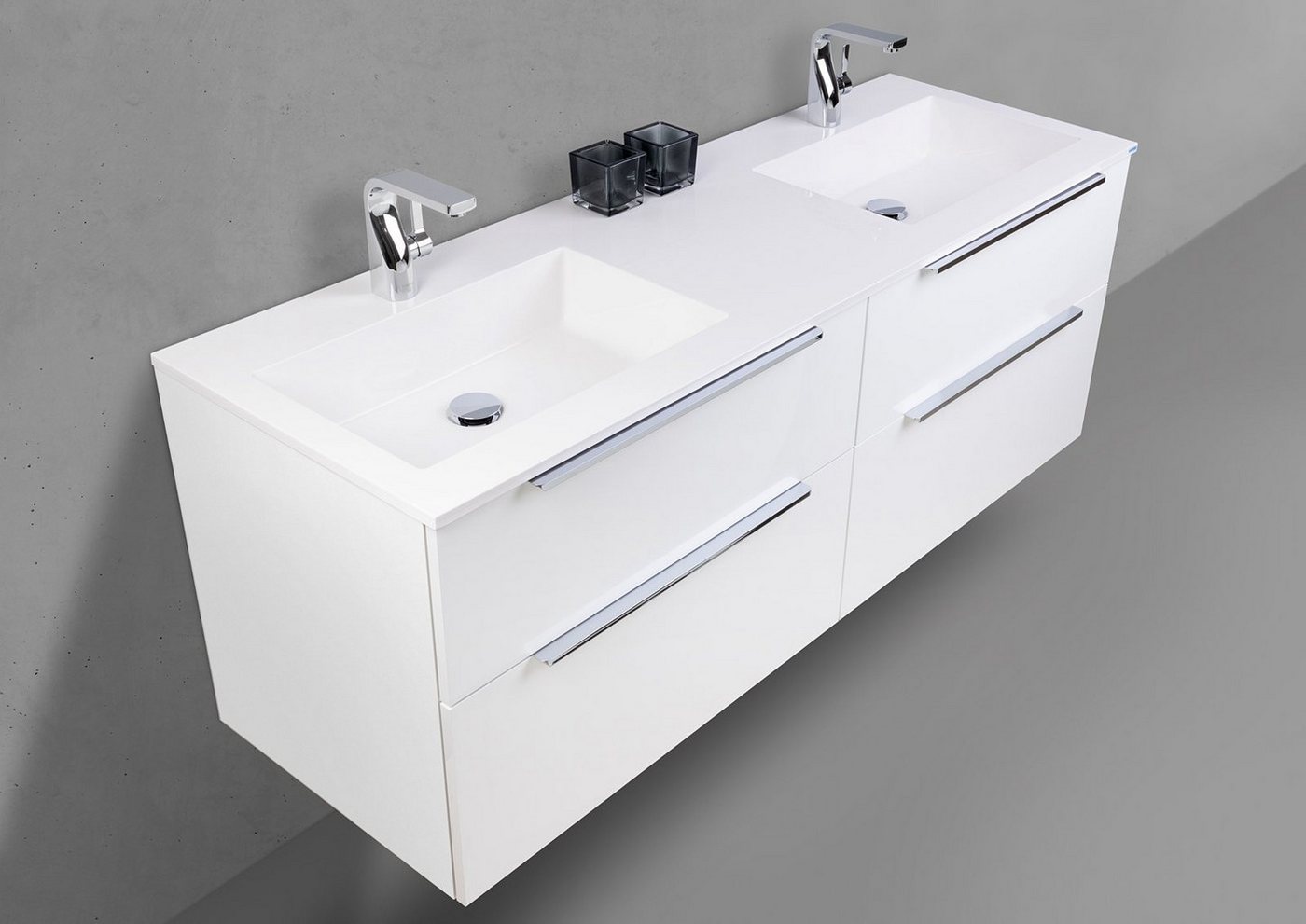 Intarbad Badmöbel-Set Badmöbel Set SKY Doppelwaschtisch 150 cm mit Unterschrank und Evermite Intarbad Badmöbel-Set Badmöbel Set SKY Doppelwaschtisch 150 cm mit Unterschrank und Evermite von Intarbad