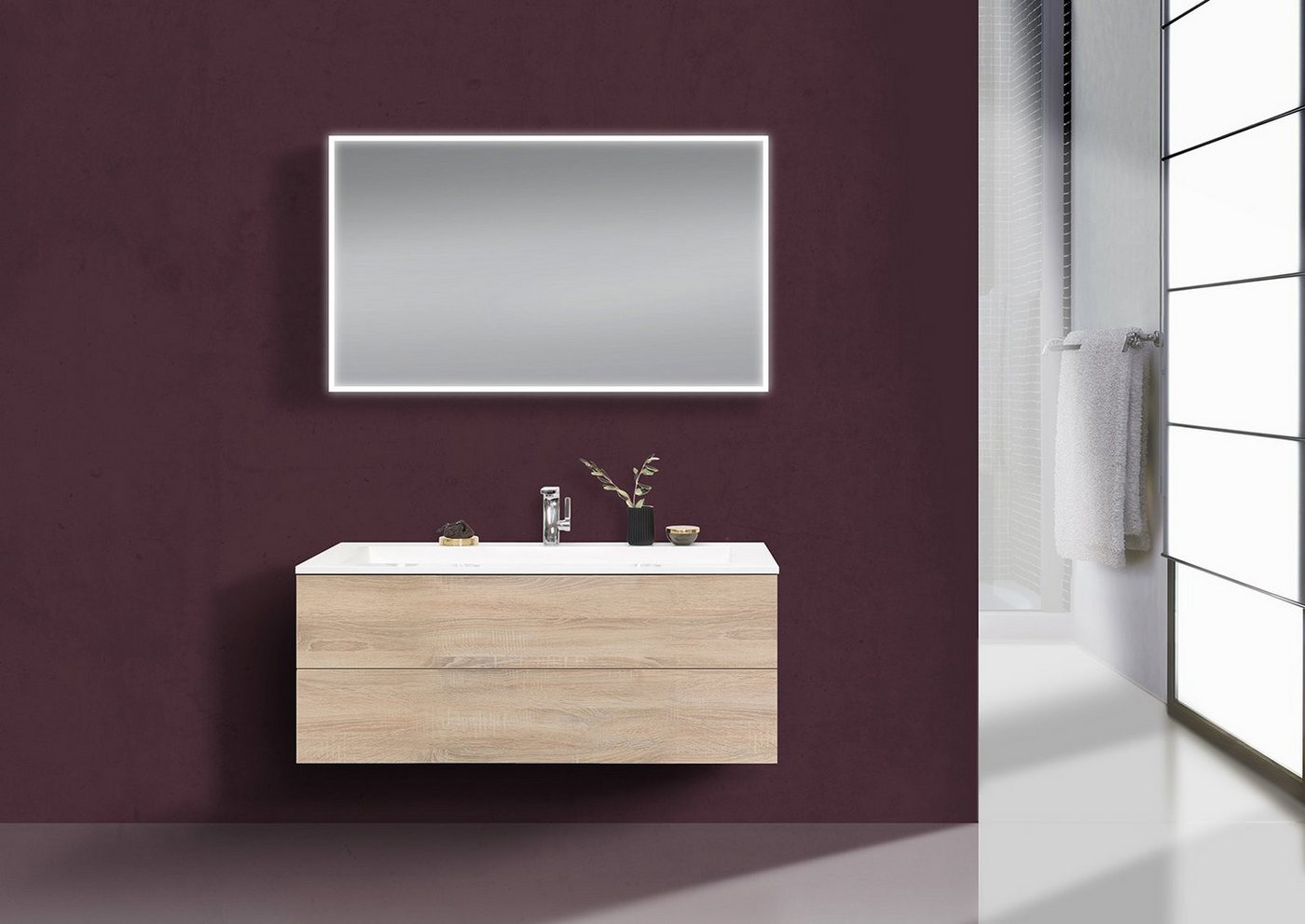 Intarbad Badmöbel-Set Badmöbel Set grifflos CUBO 1200 mm Waschtisch Evermite, Unterschrank Intarbad Badmöbel-Set Badmöbel Set grifflos CUBO 1200 mm Waschtisch Evermite, Unterschrank von Intarbad