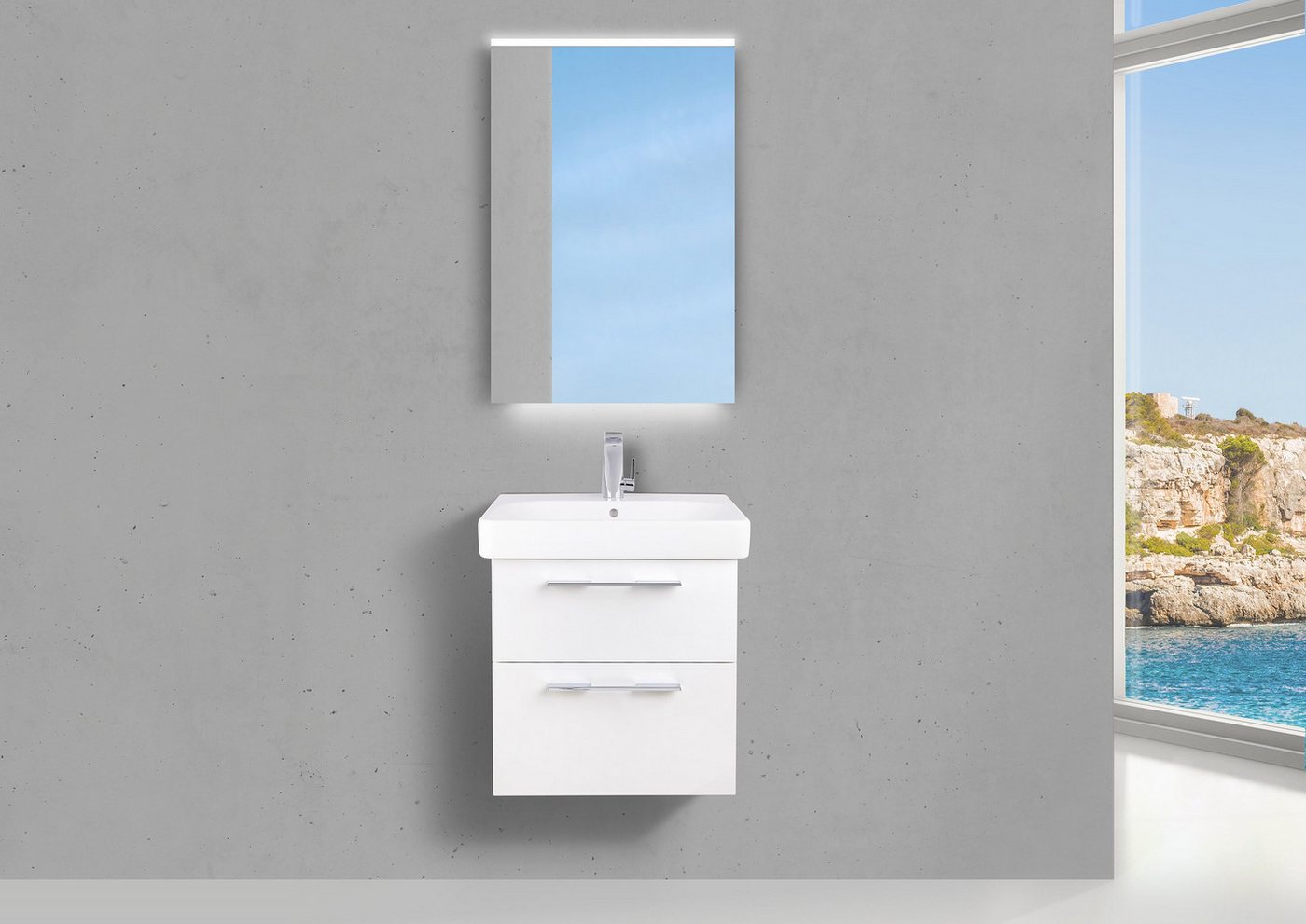 Intarbad Badmöbel-Set Badmöbel Set mit Geberit Smyle Square 60 cm Waschtisch, Unterschrank Intarbad Badmöbel-Set Badmöbel Set mit Geberit Smyle Square 60 cm Waschtisch, Unterschrank von Intarbad