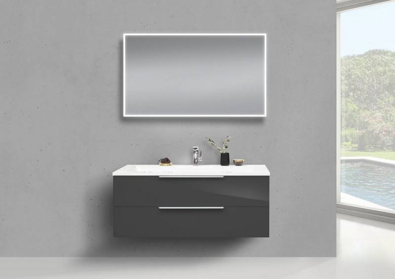 Intarbad Badmöbel-Set Badmöbel Set 120 cm Waschtisch Evermite, mit Unterschrank und Led von Intarbad