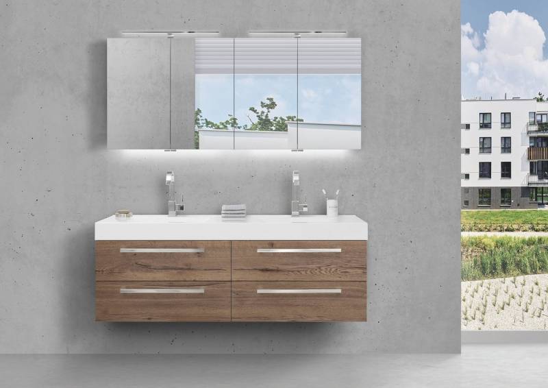 Intarbad Badmöbel-Set Badmöbel Set Doppelwaschbecken 160 cm mit Unterschrank, MULTI Light Intarbad Badmöbel-Set Badmöbel Set Doppelwaschbecken 160 cm mit Unterschrank, MULTI Light von Intarbad