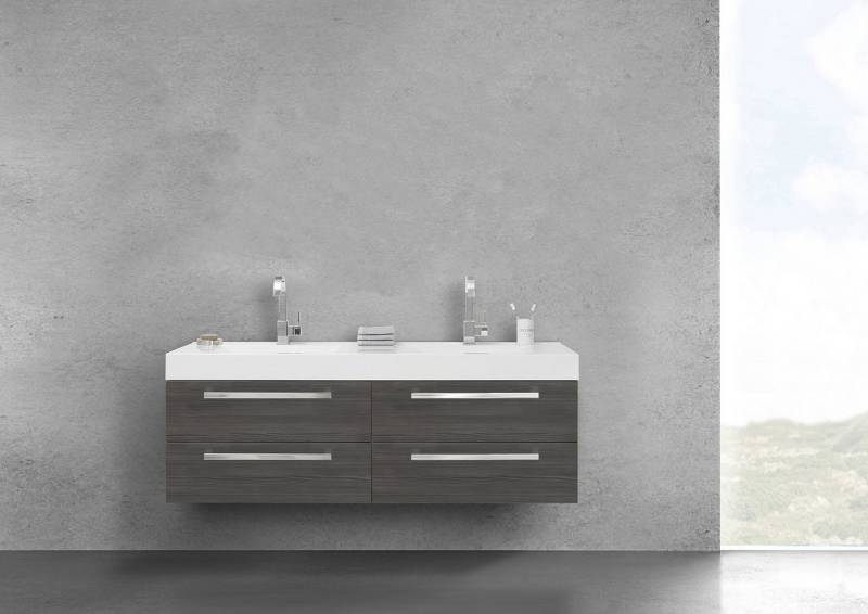 Intarbad Badmöbel-Set Doppelwaschtisch 160 cm mit Unterschrank, Evermite Waschtisch, 4 von Intarbad