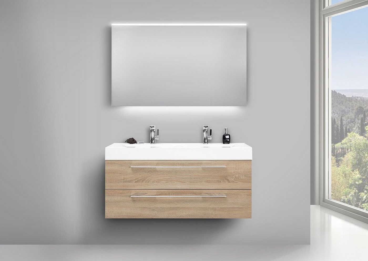 Intarbad Badmöbel-Set Badmöbel Waschtisch Evermite Doppelwaschbecken, Unterschrank und LED Intarbad Badmöbel-Set Badmöbel Waschtisch Evermite Doppelwaschbecken, Unterschrank und LED von Intarbad