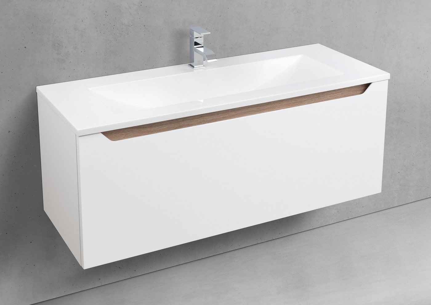 Intarbad Badmöbel-Set Waschtisch mit Unterschrank, Badmöbel Set MONZA 120 cm grifflos Grau Intarbad Badmöbel-Set Waschtisch mit Unterschrank, Badmöbel Set MONZA 120 cm grifflos Grau von Intarbad