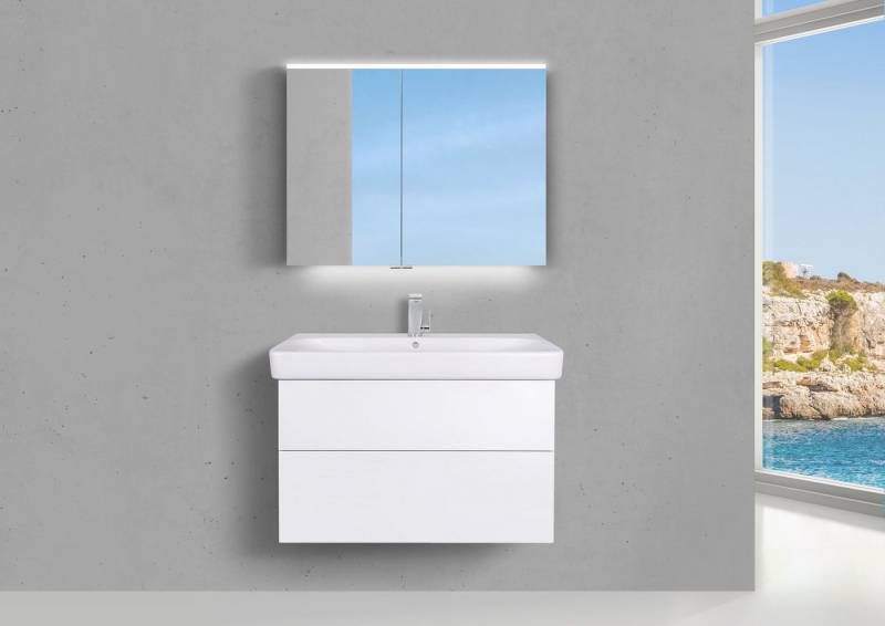 Intarbad Badmöbel-Set Badset Shape mit Geberit Smyle Square WT 90 cm, Unterschrank grifflos Intarbad Badmöbel-Set Badset Shape mit Geberit Smyle Square WT 90 cm, Unterschrank grifflos von Intarbad