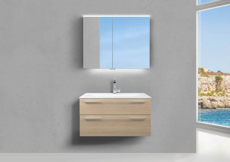 Intarbad Badmöbel-Set Design Badmöbel Valenta 90 cm Evermite Waschbecken Spiegelschrank Intarbad Badmöbel-Set Design Badmöbel Valenta 90 cm Evermite Waschbecken Spiegelschrank von Intarbad