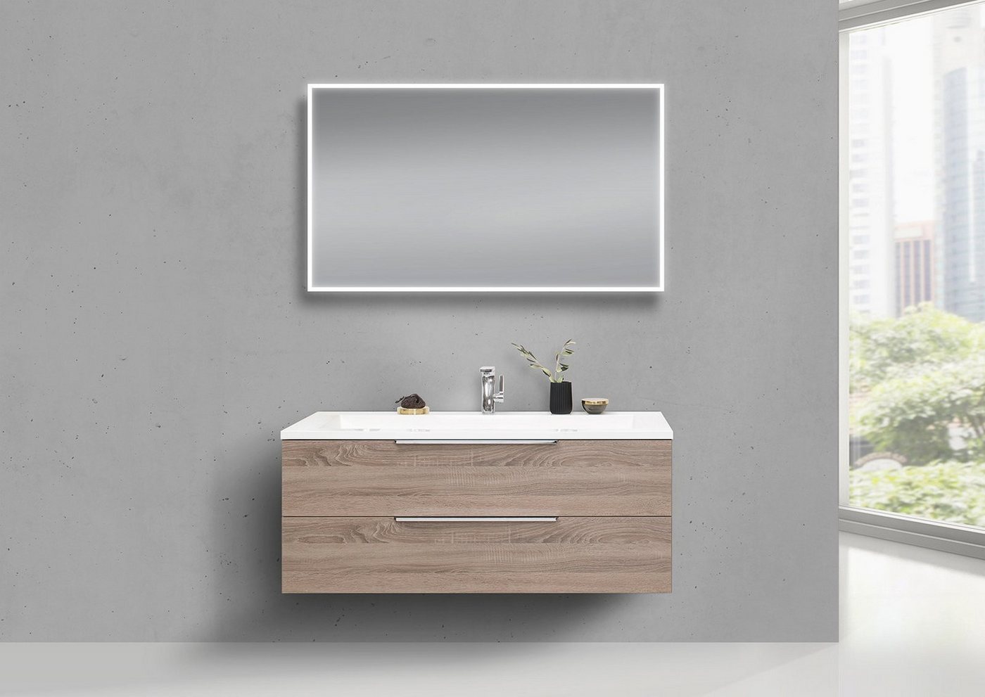 Intarbad Badmöbel-Set Design Waschtisch 120 cm Evermite, Badmöbel Set Intarbad CUBO mit LED Intarbad Badmöbel-Set Design Waschtisch 120 cm Evermite, Badmöbel Set Intarbad CUBO mit LED von Intarbad