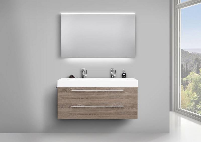 Intarbad Badmöbel-Set Doppelwaschbecken Design Bad Set, Unterschrank und LED Lichtspiegel Intarbad Badmöbel-Set Doppelwaschbecken Design Bad Set, Unterschrank und LED Lichtspiegel von Intarbad