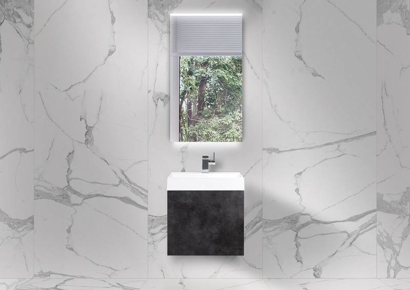 Intarbad Badmöbel-Set Gäste WC Badmöbel Set Bella.Mini 50 cm, LED Lichtspiegel, vormontiert Intarbad Badmöbel-Set Gäste WC Badmöbel Set Bella.Mini 50 cm, LED Lichtspiegel, vormontiert von Intarbad