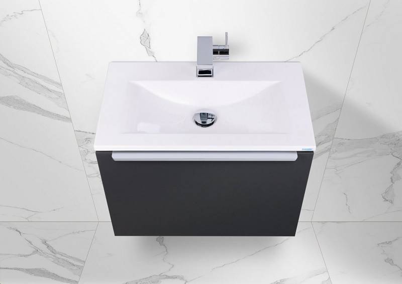 Intarbad Badmöbel-Set Gäste WC Badmöbel Slide 60 cm, Unterschrank mit Waschtisch 60x35 cm von Intarbad