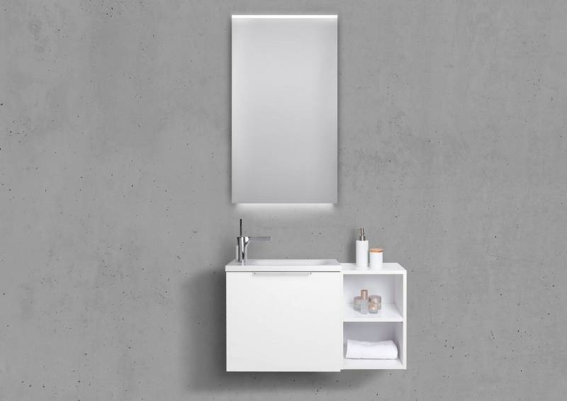 Intarbad Badmöbel-Set Gäste Badmöbel Set Rimini, mit LED Lichtspiegel und Seitenelement Weiß Intarbad Badmöbel-Set Gäste Badmöbel Set Rimini, mit LED Lichtspiegel und Seitenelement Weiß von Intarbad
