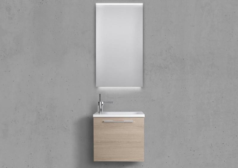 Intarbad Badmöbel-Set Badmöbel Set Rimini, Gäste WC Waschbecken, mit LED Spiegel von Intarbad