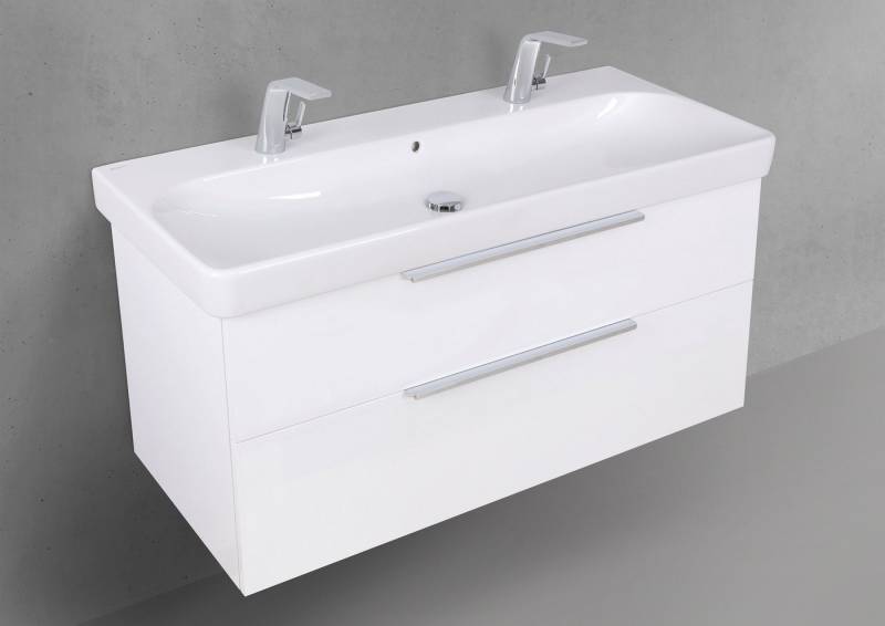 Intarbad Badmöbel-Set Geberit Smyle Square Waschtisch 120 cm mit Unterschrank, Badmöbel von Intarbad