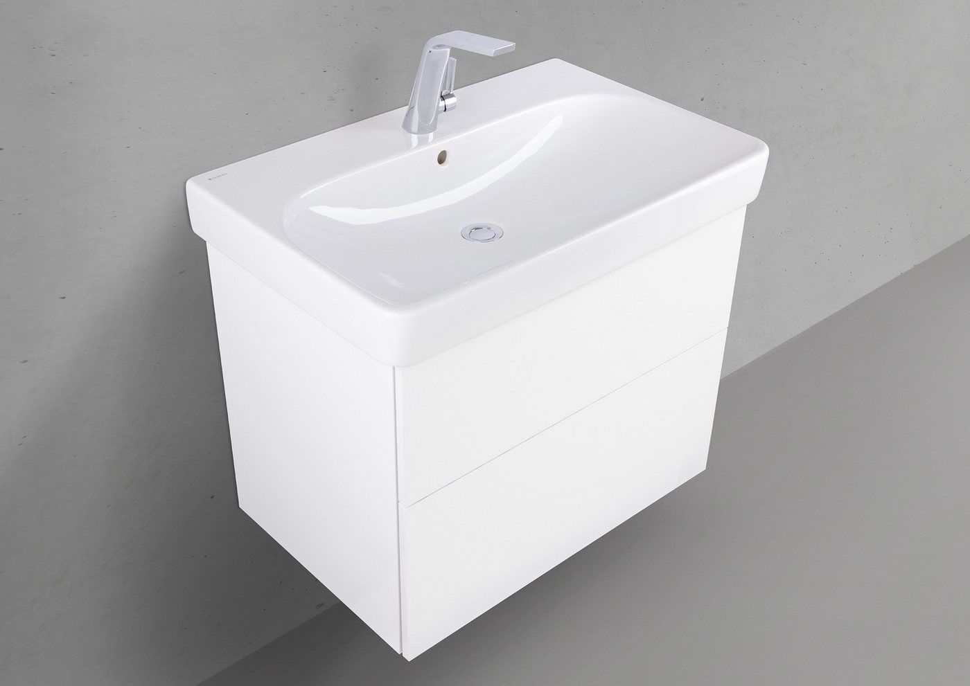 Intarbad Badmöbel-Set Geberit Smyle Square Waschtisch 75 cm mit Unterschrank grifflos Intarbad Badmöbel-Set Geberit Smyle Square Waschtisch 75 cm mit Unterschrank grifflos von Intarbad