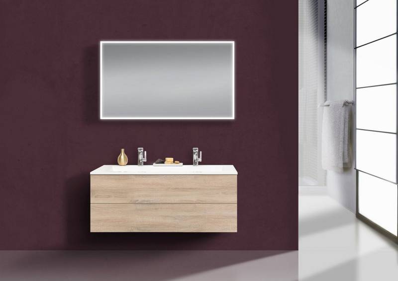 Intarbad Badmöbel-Set Intarbad CUBO Design Badmöbel Set grifflos, 120 cm Doppelwaschtisch Intarbad Badmöbel-Set Intarbad CUBO Design Badmöbel Set grifflos, 120 cm Doppelwaschtisch von Intarbad