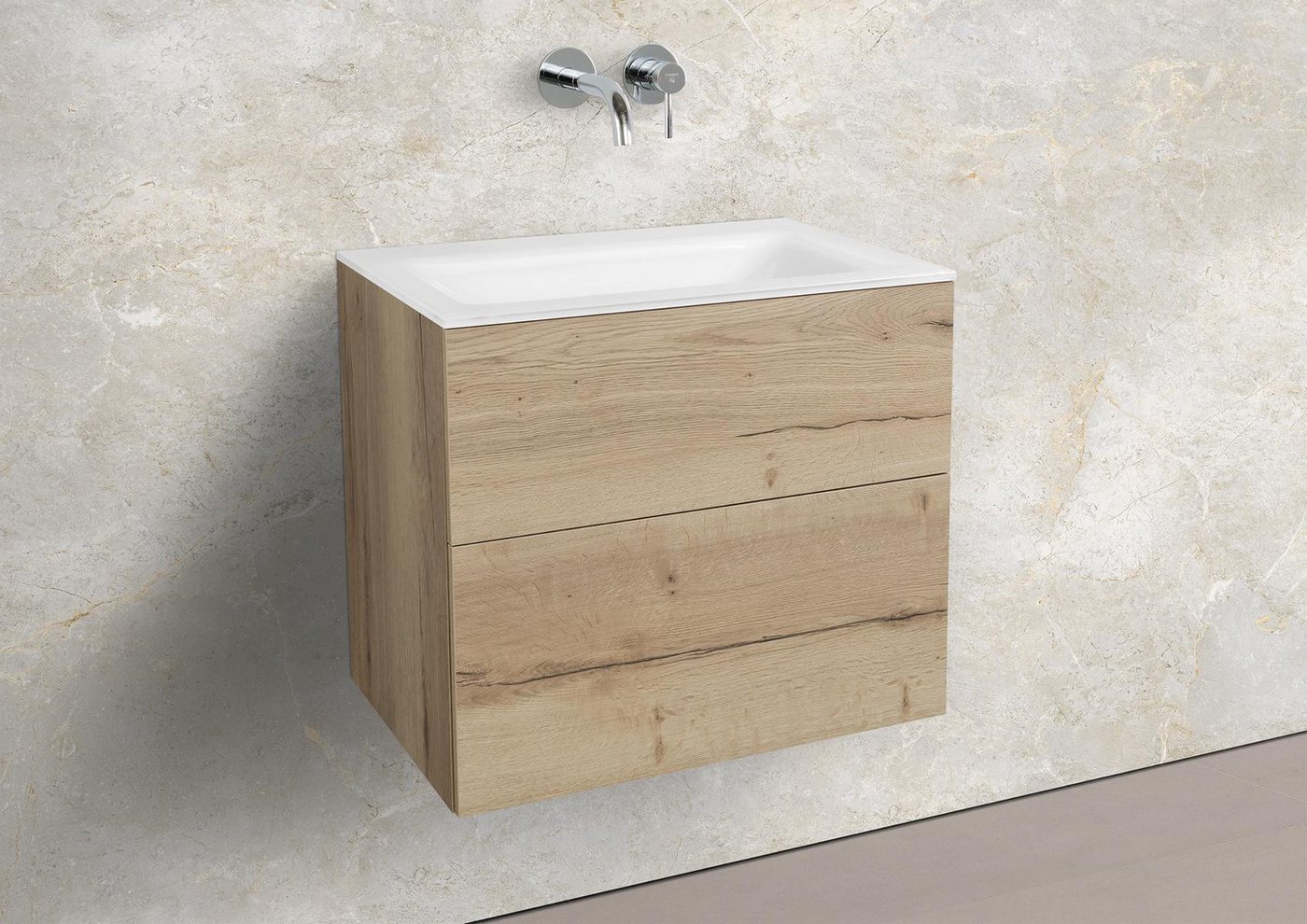 Intarbad Badmöbel-Set Saphir - Badmöbelset 60 cm mit Glaswaschbecken Optiwhite und Intarbad Badmöbel-Set Saphir - Badmöbelset 60 cm mit Glaswaschbecken Optiwhite und von Intarbad