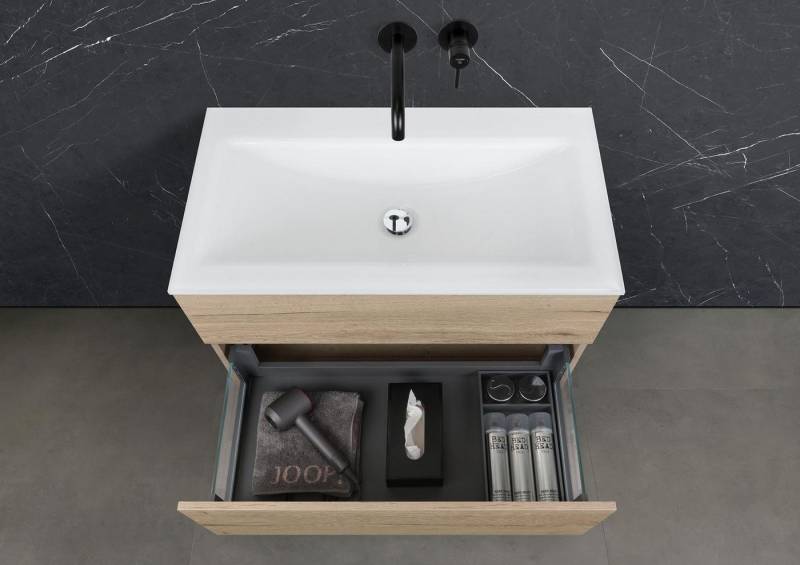 Intarbad Badmöbel-Set Saphir - Badmöbelset 90 cm mit Glaswaschbecken Optiwhite und Intarbad Badmöbel-Set Saphir - Badmöbelset 90 cm mit Glaswaschbecken Optiwhite und von Intarbad