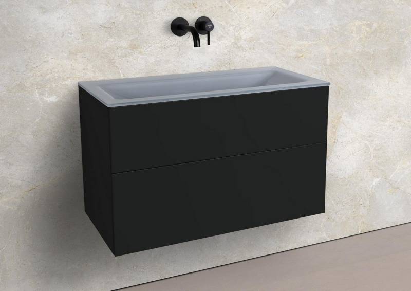Intarbad Badmöbel-Set Saphir - Badmöbelset 90 cm mit Glaswaschbecken Optiwhite und Intarbad Badmöbel-Set Saphir - Badmöbelset 90 cm mit Glaswaschbecken Optiwhite und von Intarbad