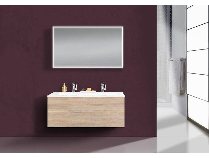 Intarbad CUBO Design Badmöbel Set grifflos, 120 cm Doppelwaschtisch Evermite LED Spiegel Intarbad CUBO Design Badmöbel Set grifflos, 120 cm Doppelwaschtisch Evermite LED Spiegel von Intarbad