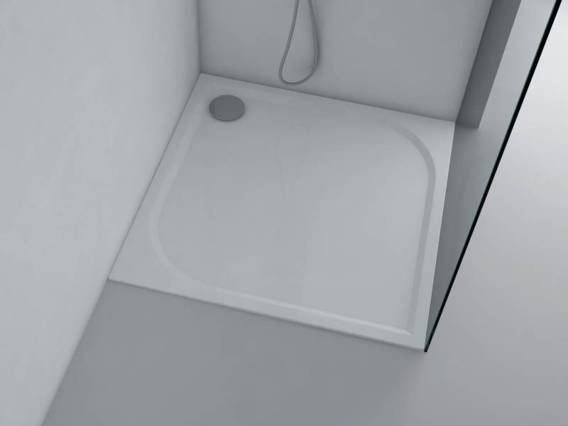 Intarbad Duschwanne Duschwanne 100 x 100 x 3 cm ANDRIA Mineralguss Duschtasse flach von Intarbad