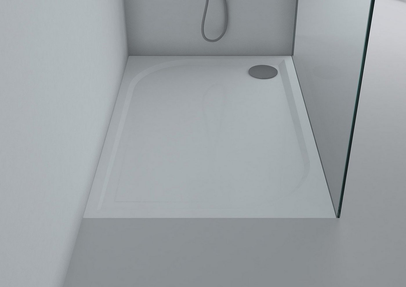 Intarbad Duschwanne Duschwanne 120x80cm ANDRIA Mineralguss Duschtasse flach bodengleich von Intarbad