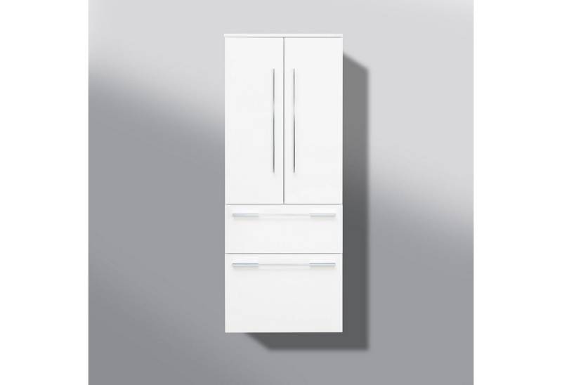 Intarbad Seitenschrank Bad Hochschrank Seitenschrank H/B/T 151,6/60/32,5cm, weiß hochglanz von Intarbad
