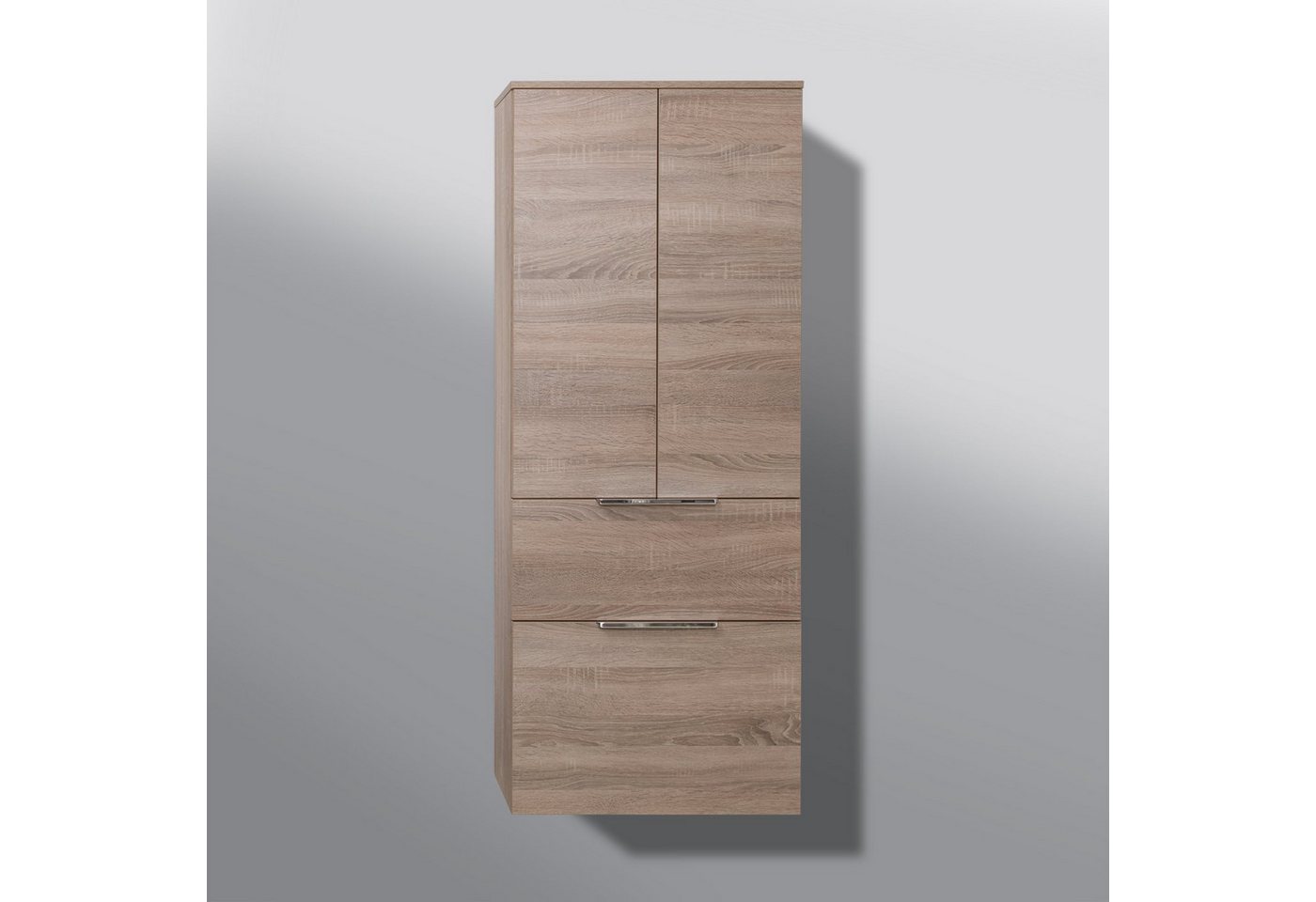 Intarbad Seitenschrank Bad Hochschrank Seitenschrank komplett vormontiert Anthrazit Hochglanz von Intarbad