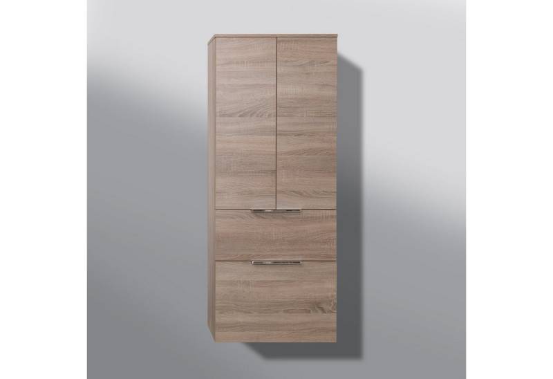 Intarbad Seitenschrank Bad Hochschrank Seitenschrank komplett vormontiert Anthrazit Hochglanz von Intarbad