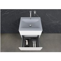 Saphir - Badmöbelset 60 cm mit Glaswaschbecken und grifflosem Unterschrank von Intarbad