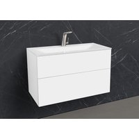 Saphir - Badmöbelset 90 cm mit Glaswaschbecken und grifflosem Unterschrank von Intarbad