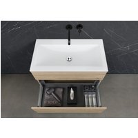 Saphir - Badmöbelset 90 cm mit Glaswaschbecken und grifflosem Unterschrank von Intarbad