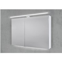 Spiegelschrank 100 cm mit LED Beleuchtung, Doppelspiegeltüren Beton Anthrazit von Intarbad