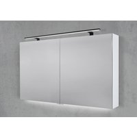 Spiegelschrank 120 cm mit MULTI LED Aufsatzleuchte Doppelspiegeltüren von Intarbad